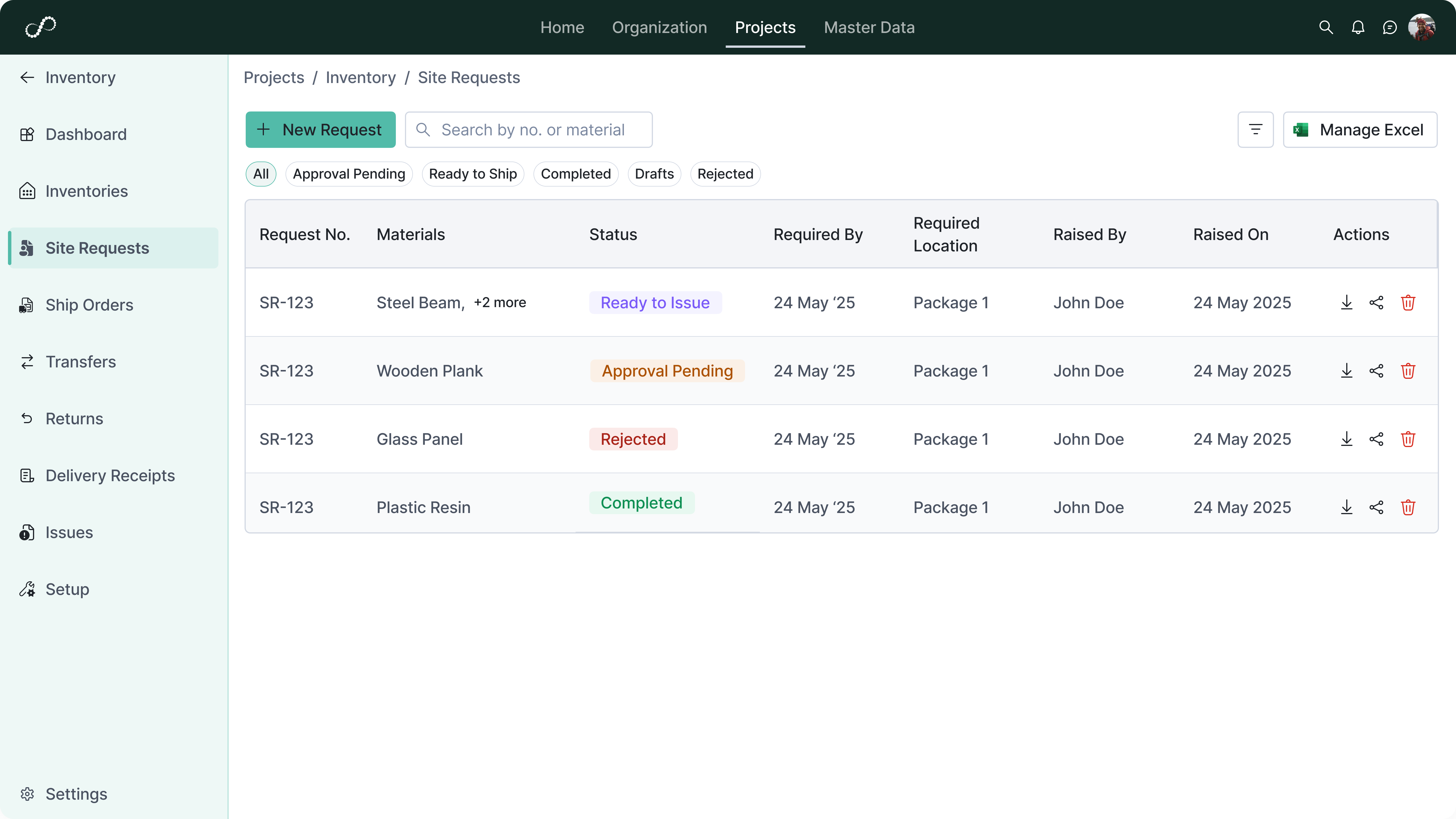 Material Receipt Management